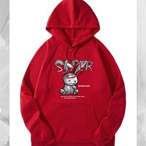 Men Slogan & Cartoon Graphic Drawstring Hoodie